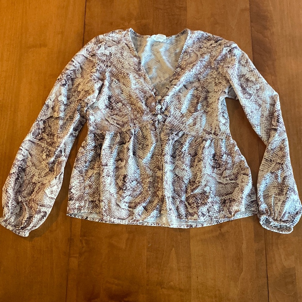 Young Adult Japna Long Sleeve Snake Skin patterned Blouse